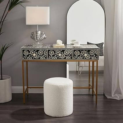 White Round Ottoman #100022