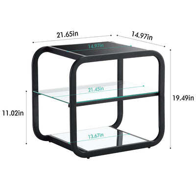 Glass End Black Table #700004