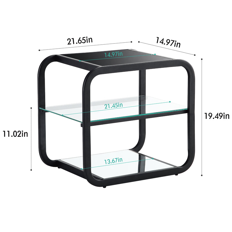 Glass End Black Table 