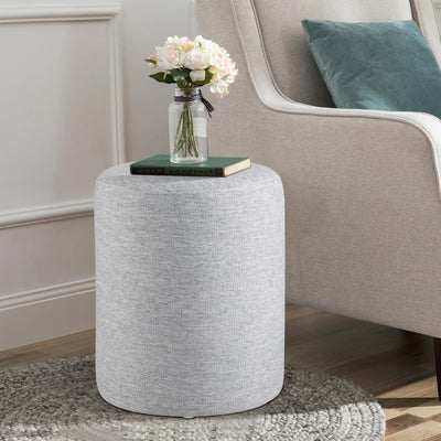 Linen Round Ottoman