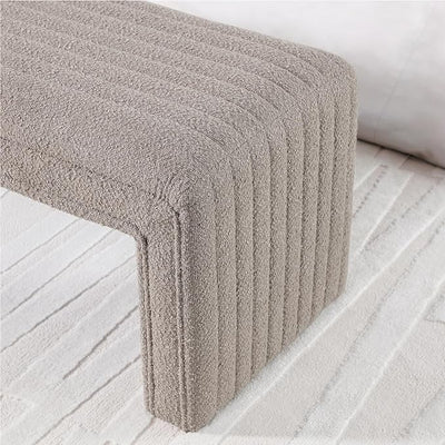 Khaki Boucle Ottoman Benches #900003