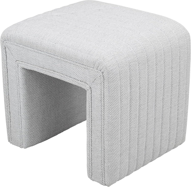 Beige U Shaped Linen Ottoman 