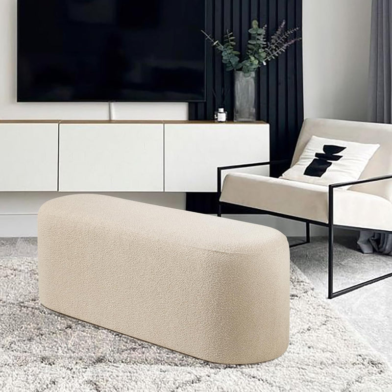 Taupe Boucle Bench 