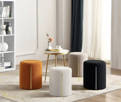 Black Round Ottoman with Band #100102