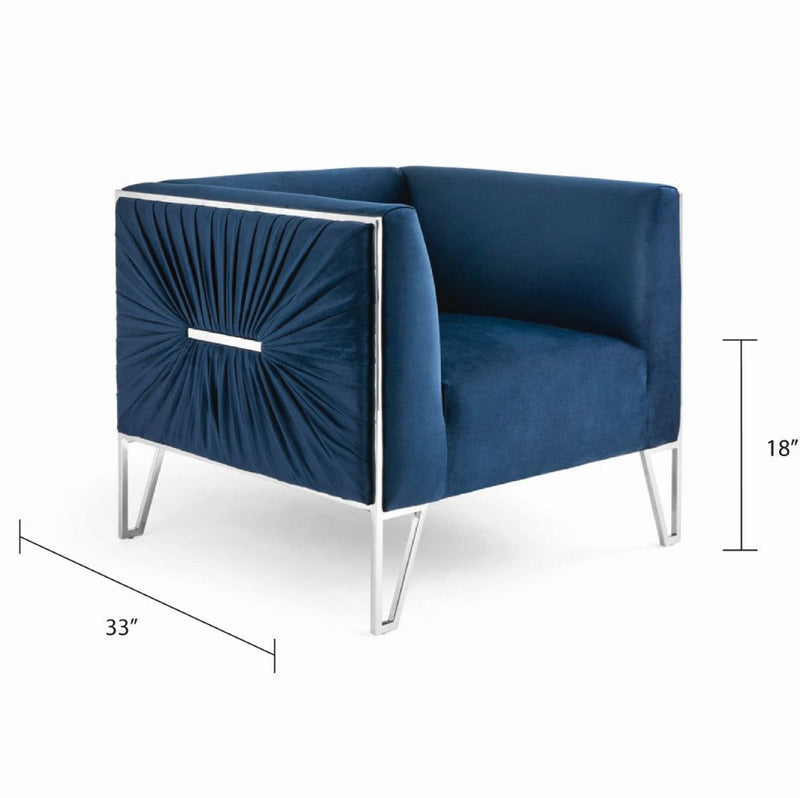 Ink Blue Velvet Accent Chair 