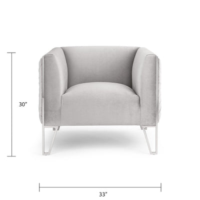 Grey Velvet Accent Chair #010028