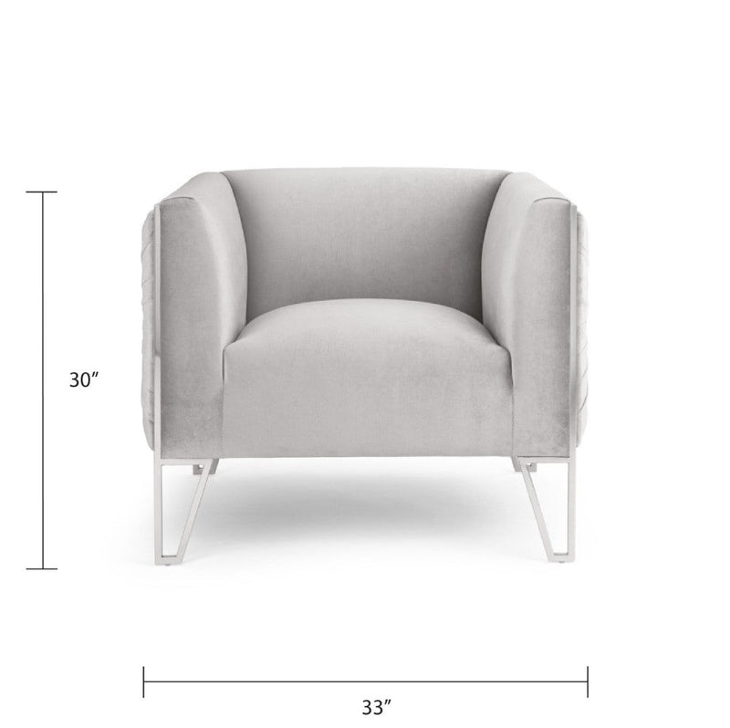 Grey Velvet Accent Chair 