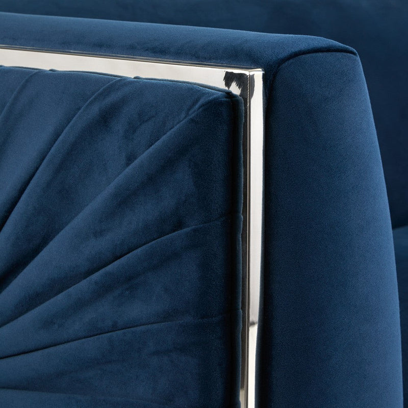 Ink Blue Velvet Accent Chair 