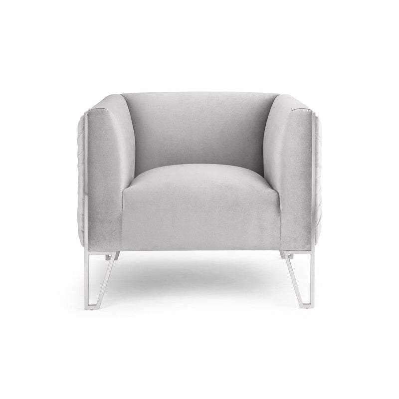 Grey Velvet Accent Chair 