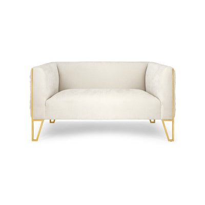 Ivory Velvet Sofa 2 Seats #020014