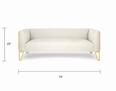 Ivory Velvet Sofa 3 Seats #030019