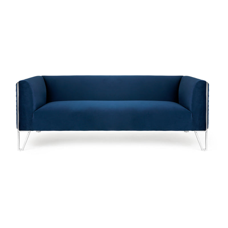 Ink Blue Velvet Sofa 3 Seats 