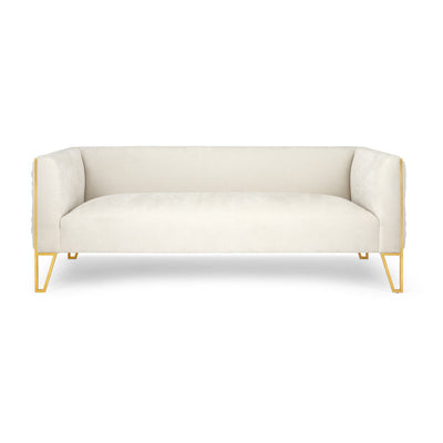 Ivory Velvet Sofa 3 Seats #030019