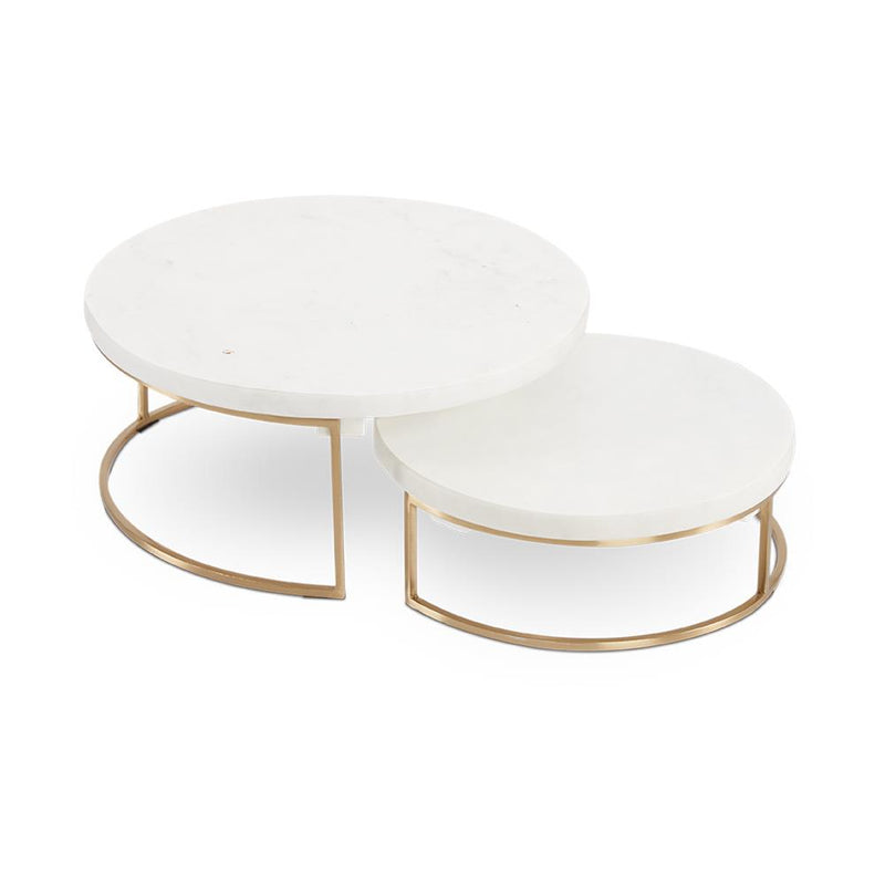 Marble Nesting Servers (Set of 2) GOLD