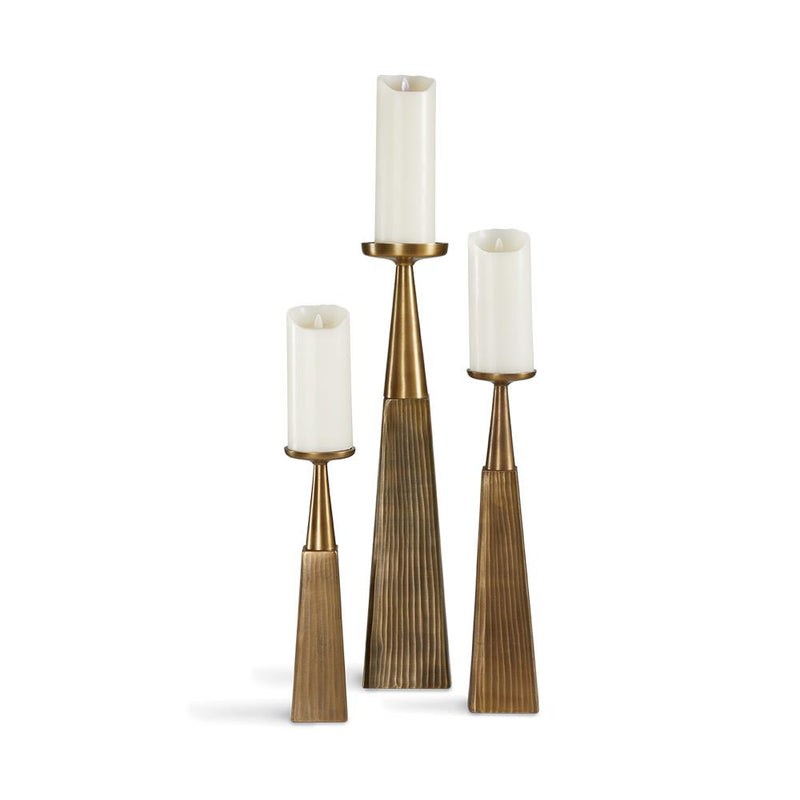 Mya pillar holders: Antique Brass (set of 3)