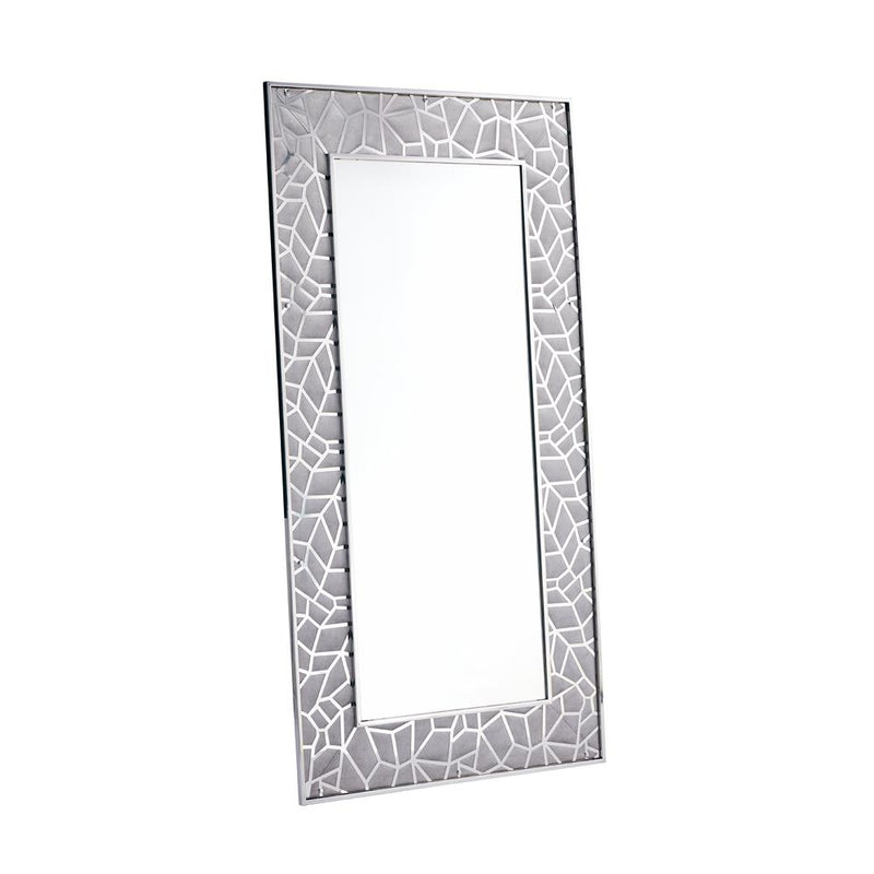 Wellington Floor Mirror: Grey Velvet