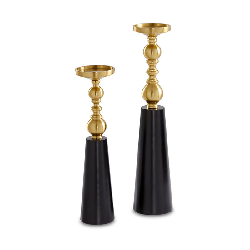 Emilia Spool Pillar Candle Stands - Set of 2