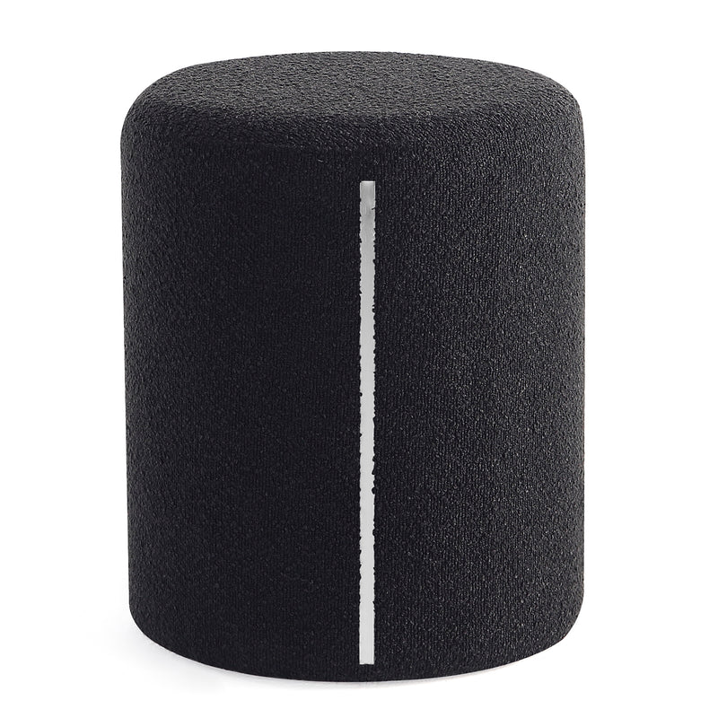 Black Round Ottoman with Band 