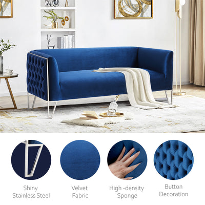 Blue Tufted Sofa - 3 Seats #030002