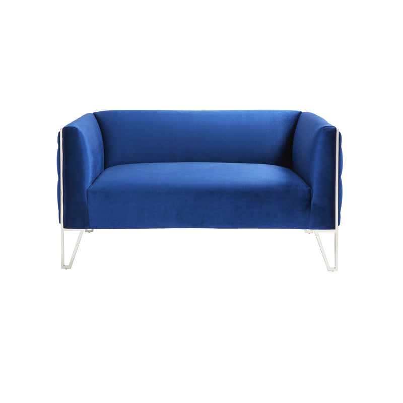 2 Seats Blue Tufted Sofa 