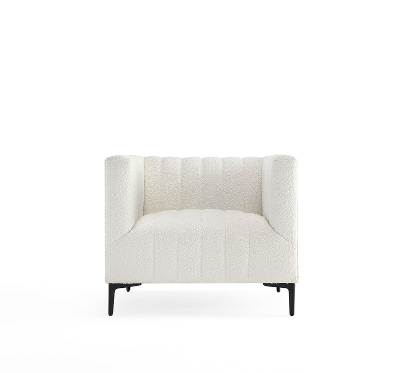 White Tufted Sofa - 1 Seat 