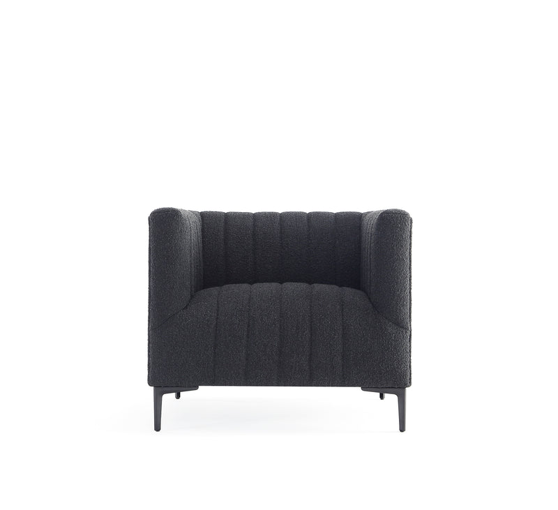 1 Seat Black Tufted Sofa 