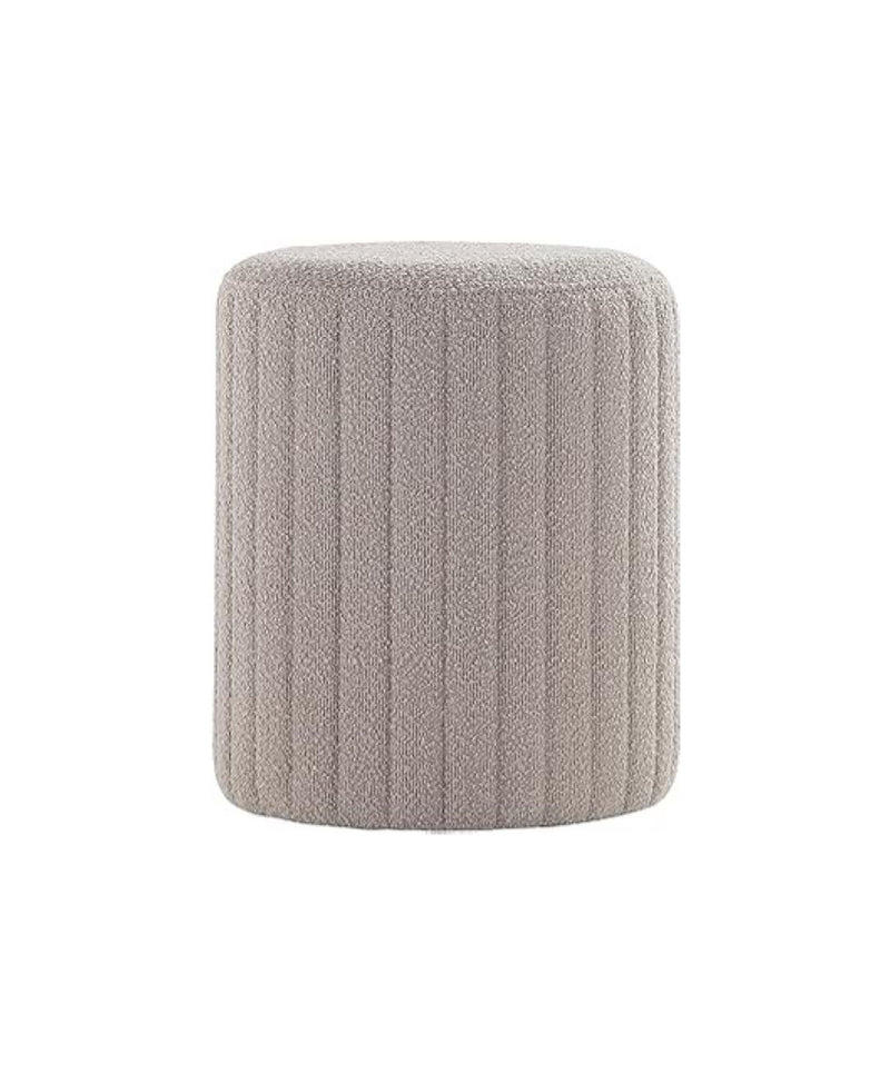 Khaki Round Ottoman Soft Pad 