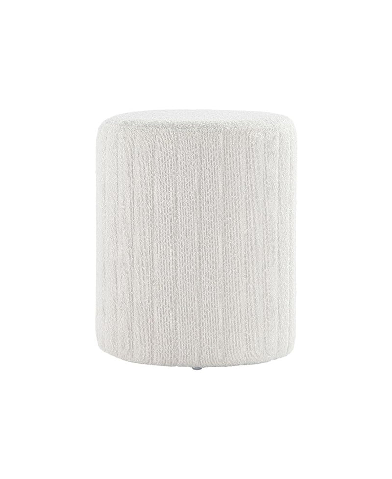 White Round Ottoman Soft Pad 