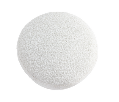 White Pebble Round Ottoman #100046