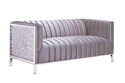 Silver Geometric Sofa 