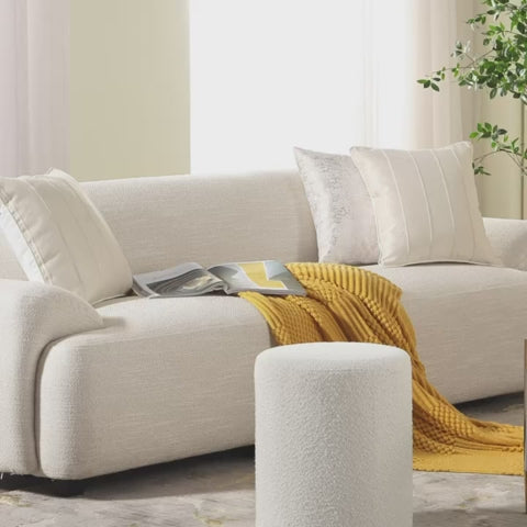 White Round Ottoman 