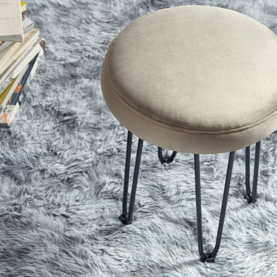 Velvet Brown Vanity Stool