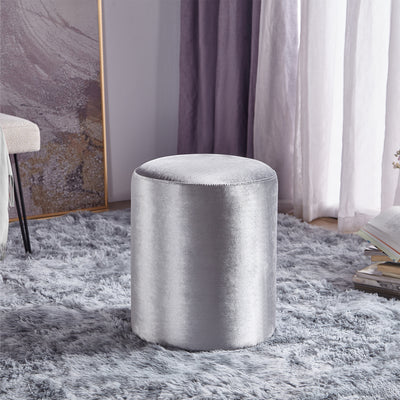 Solid Gray-Round Ottoman Chair