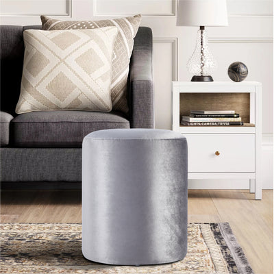 Solid Gray-Round Ottoman Chair