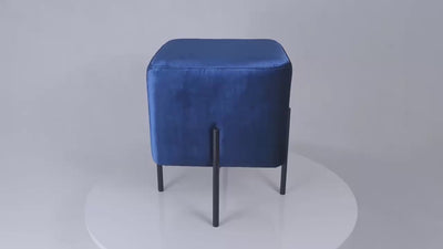 Solid Blue Cube-Shaped Stool #100011