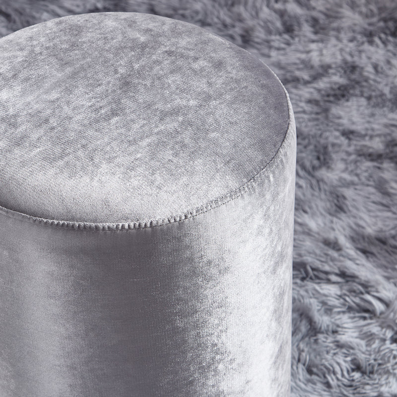 Solid Gray-Round Ottoman Chair