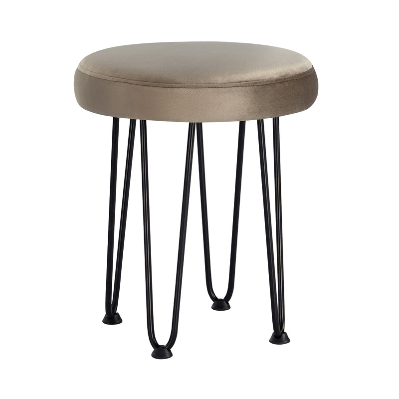 Velvet Brown Vanity Stool