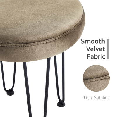 Velvet Brown Vanity Stool